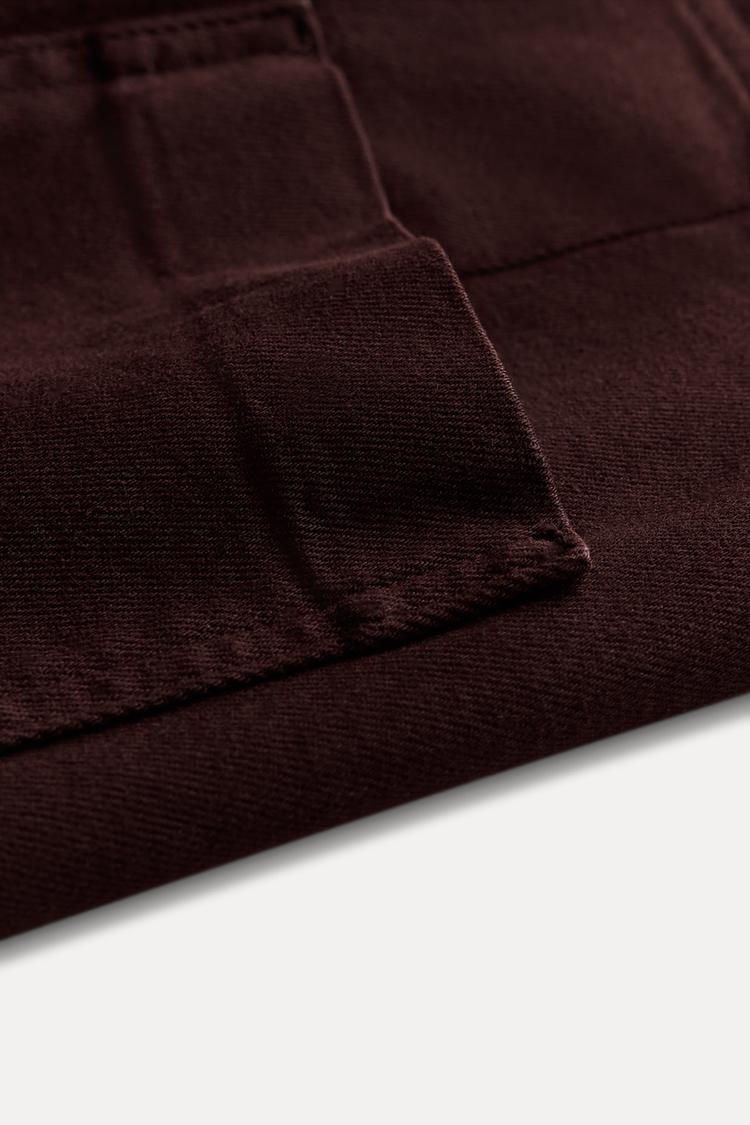 Jean coupe droite large et taille haute - Bordeaux