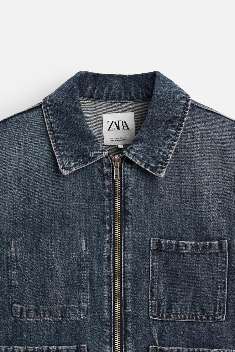 Veste en jean à zip
