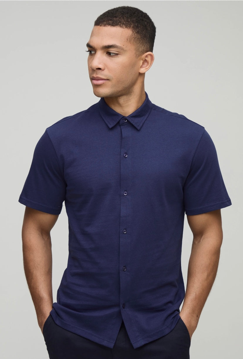CHEMISE SLIM EN JERSEY À MANCHES COURTES