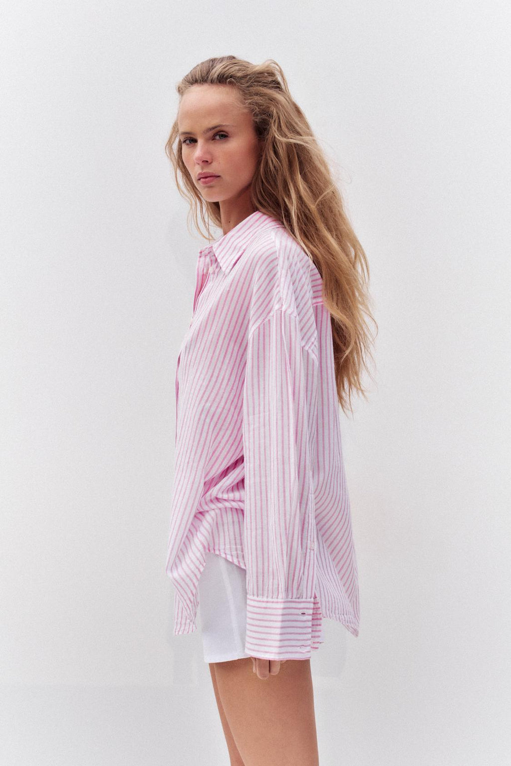 CHEMISE OVERSIZE GAZE RAYURES