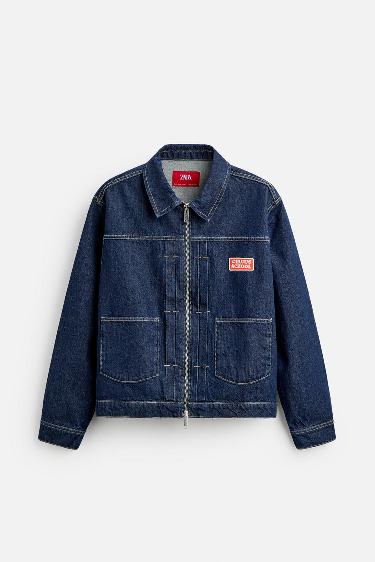 Veste en denim à plis x Harry Lambert