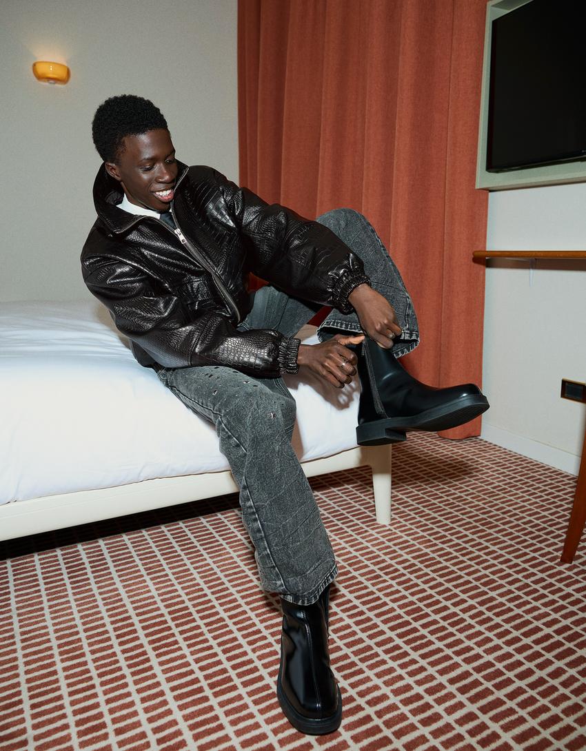 BLOUSON SIMILICUIR IMPRIMÉ ANIMAL