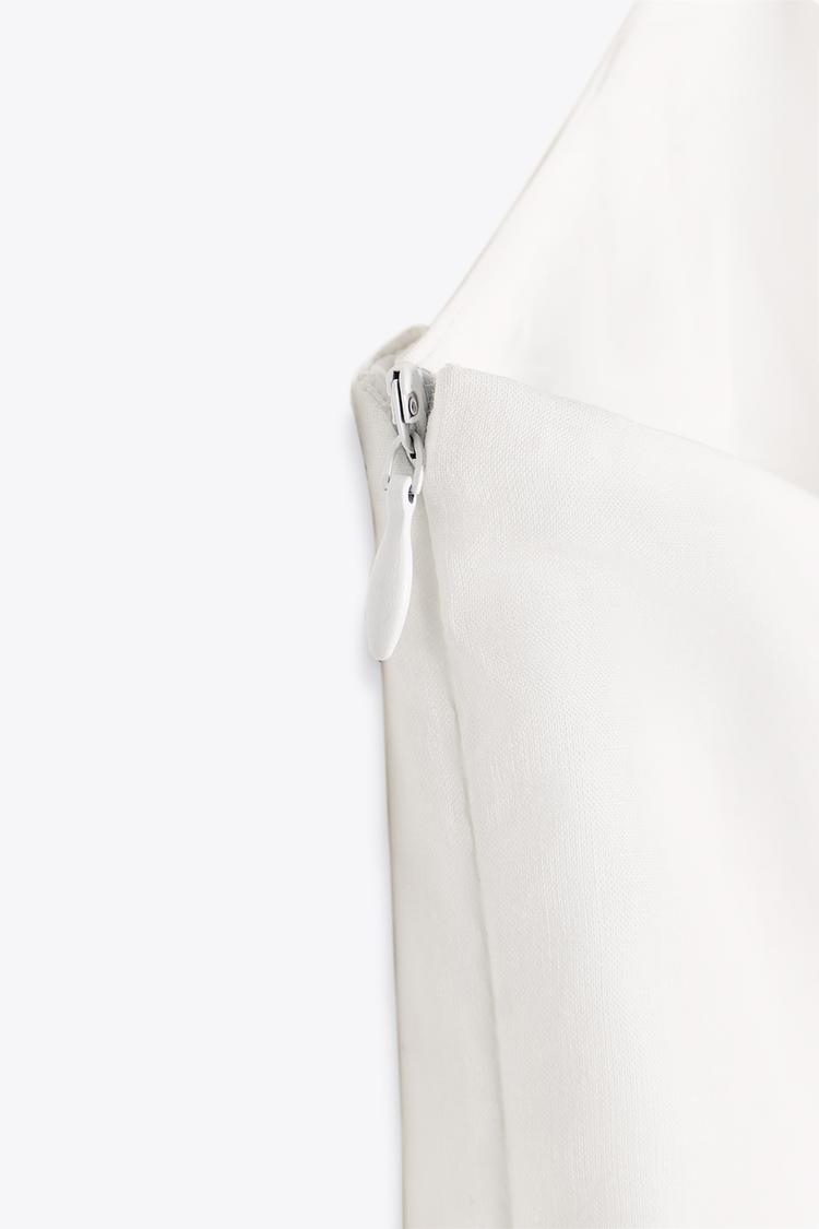 Robe courte en popeline zw collection - Blanc