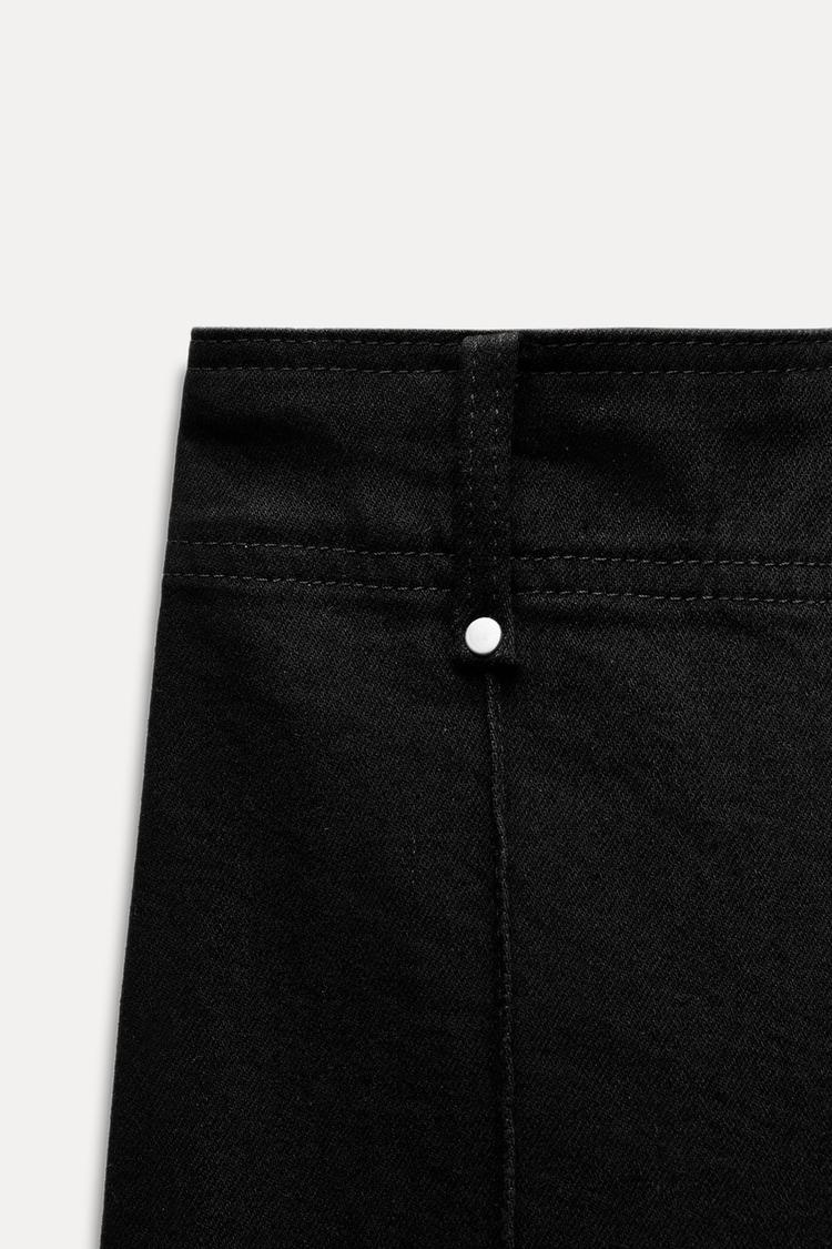 Jean coupe droite large et taille haute - Noir