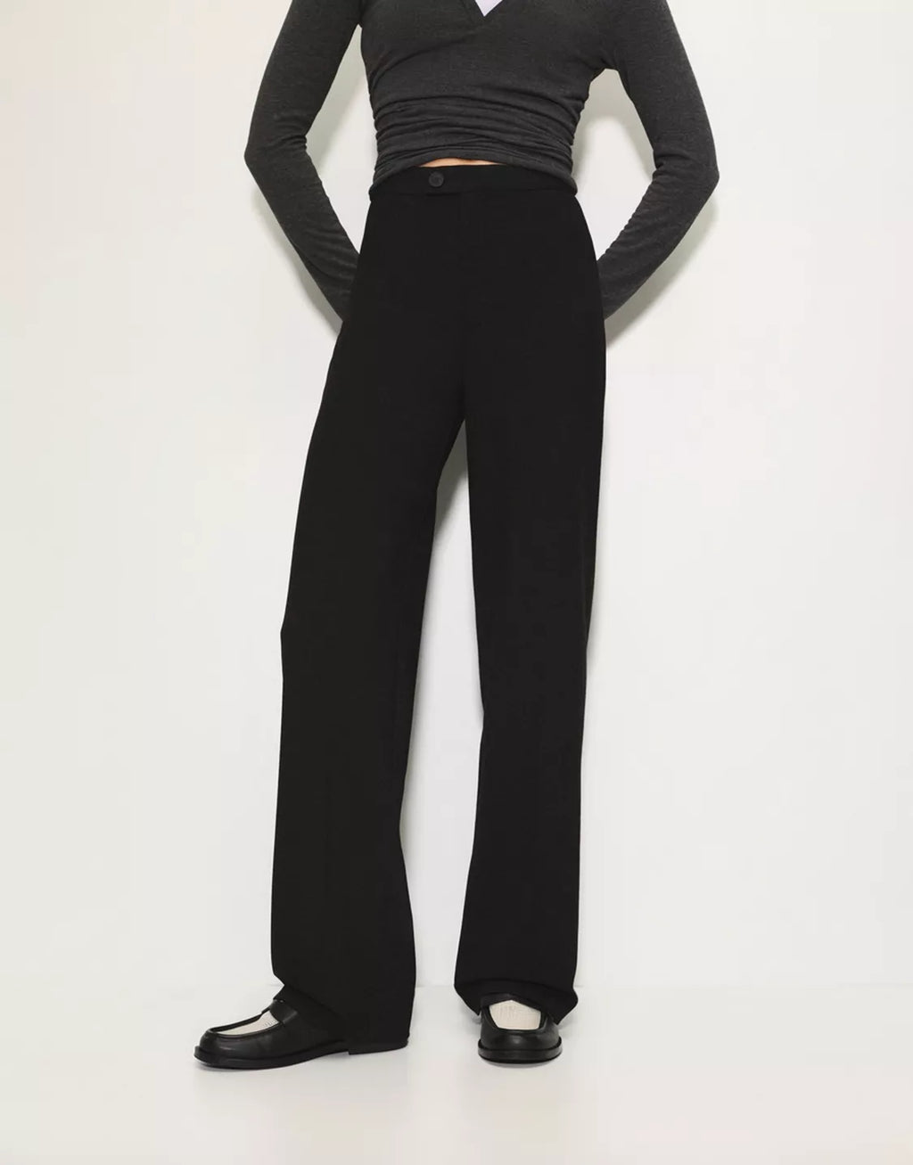 PANTALON DE VILLE TAILLE HAUTE À PINCES