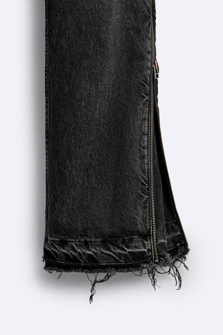 Jean flare fit zippé - Noir