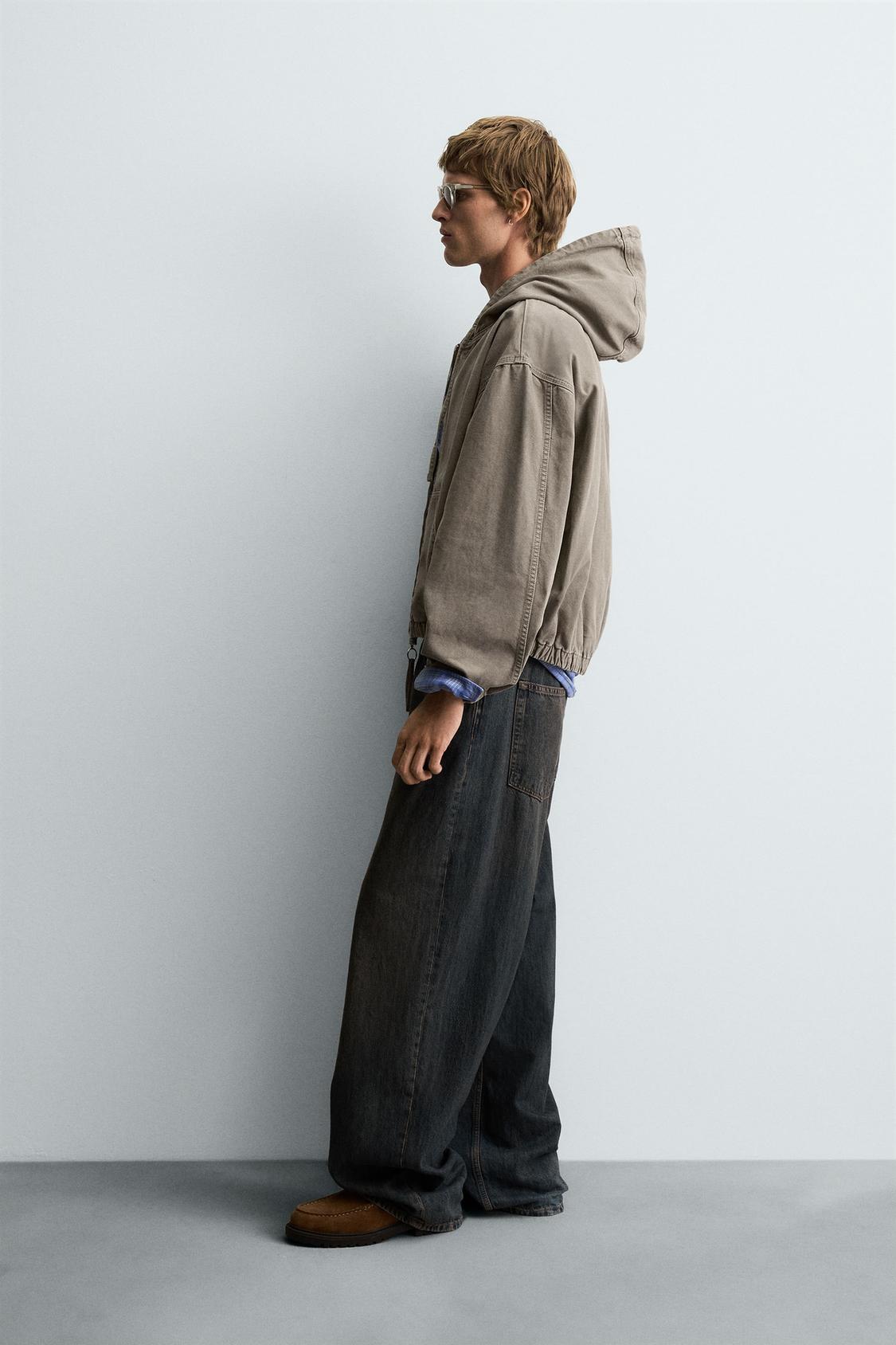 VESTE DÉLAVÉE À CAPUCHE