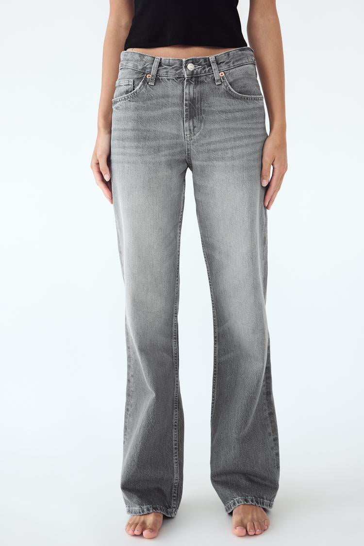 Jean trf wide leg taille normale - Gris