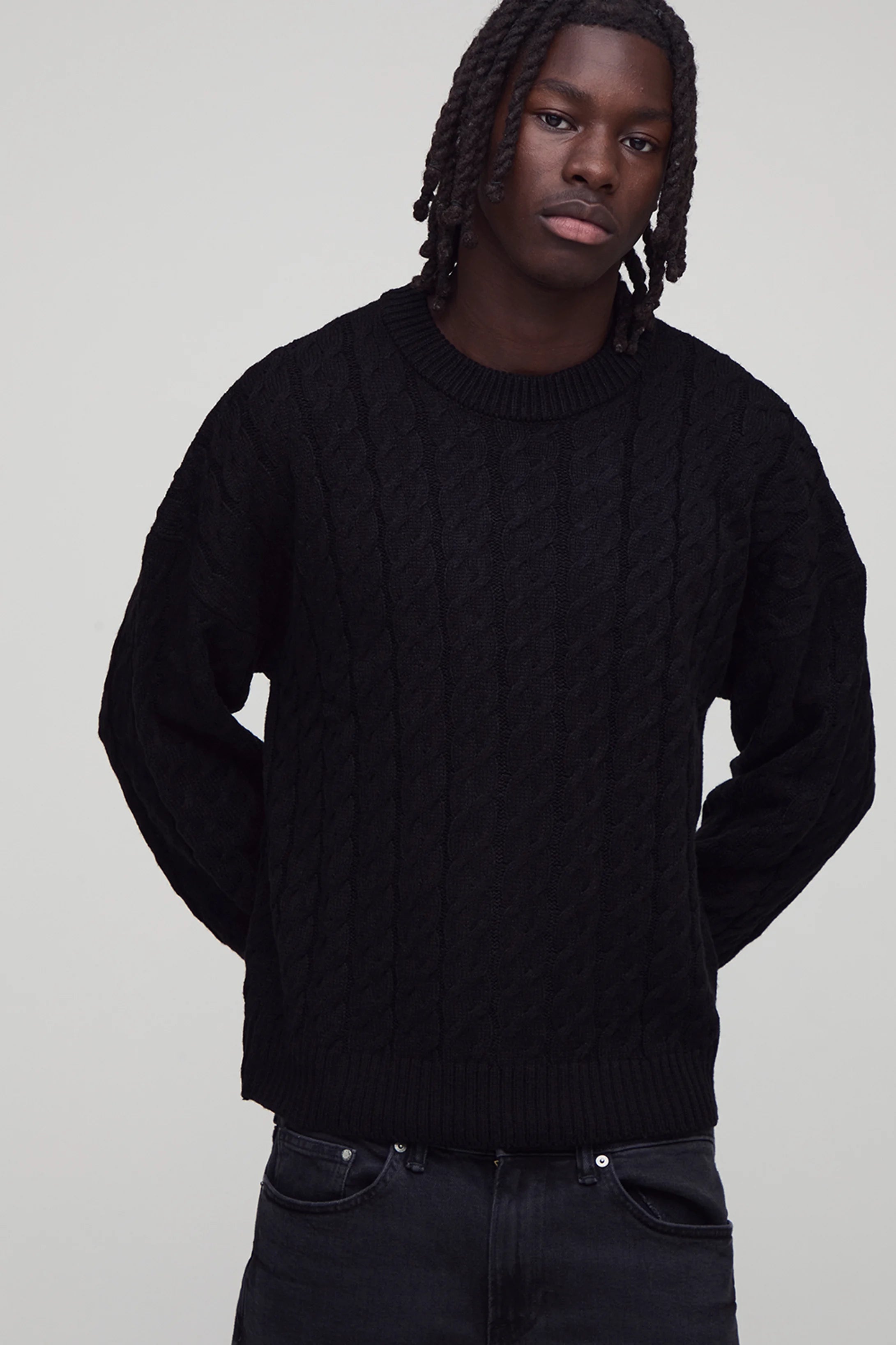 BOXY FIT CABLE KNITTED JUMP