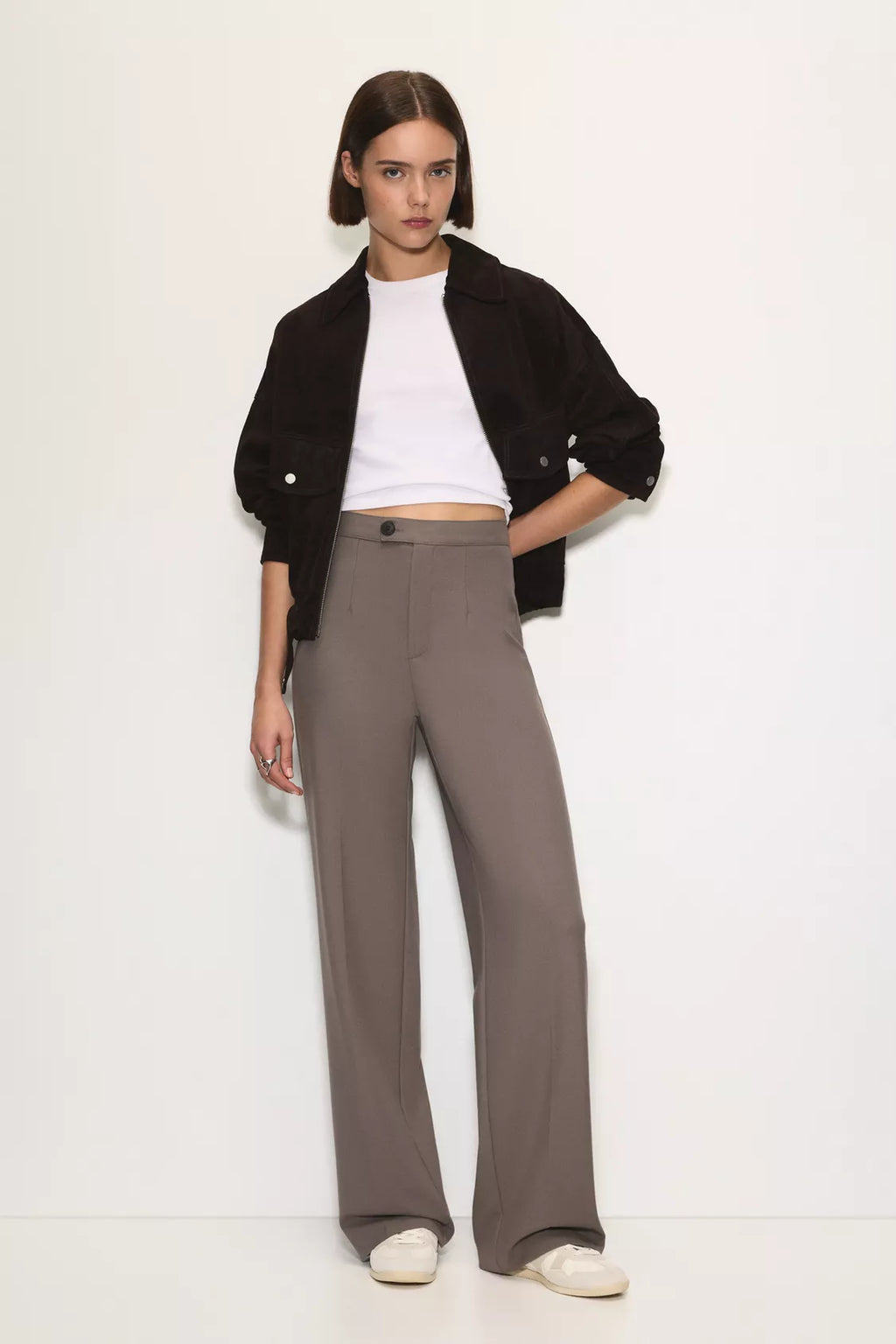 PANTALON DE VILLE TAILLE HAUTE À PINCES