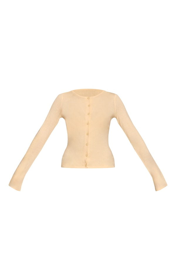 CARDIGAN EN MAILLE FINE À BOUTONS