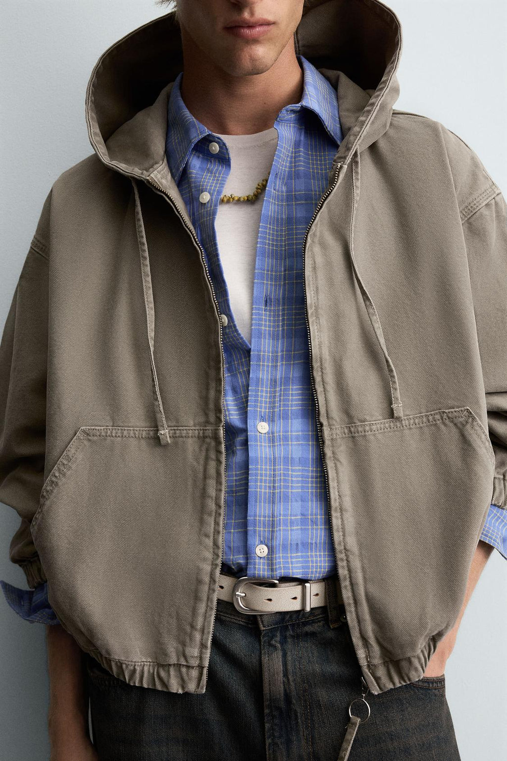 VESTE DÉLAVÉE À CAPUCHE