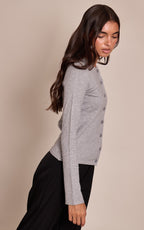 CARDIGAN EN MAILLE FINE À BOUTONS