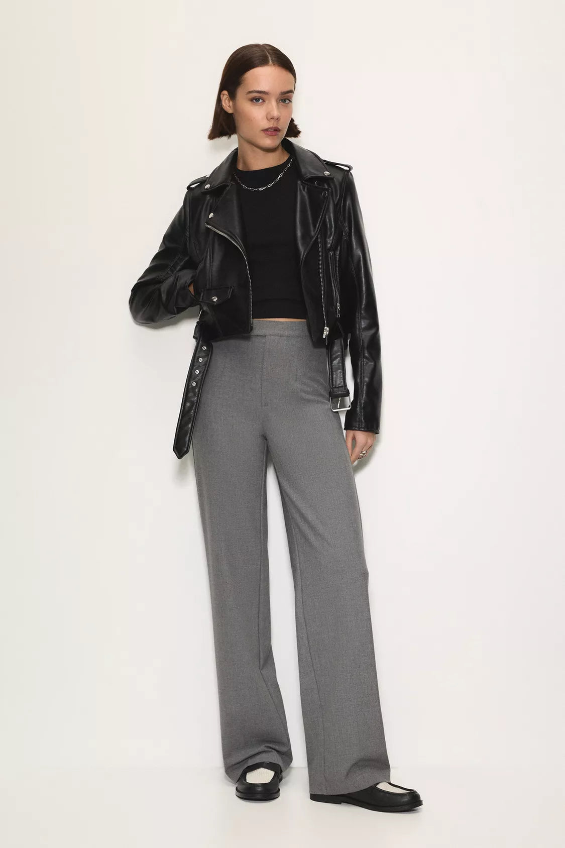 PANTALON DE VILLE TAILLE HAUTE À PINCES