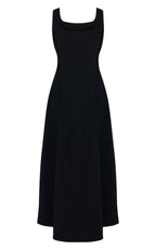 ROBE LONGUE NOIRE SANS MANCHES À COL ROND