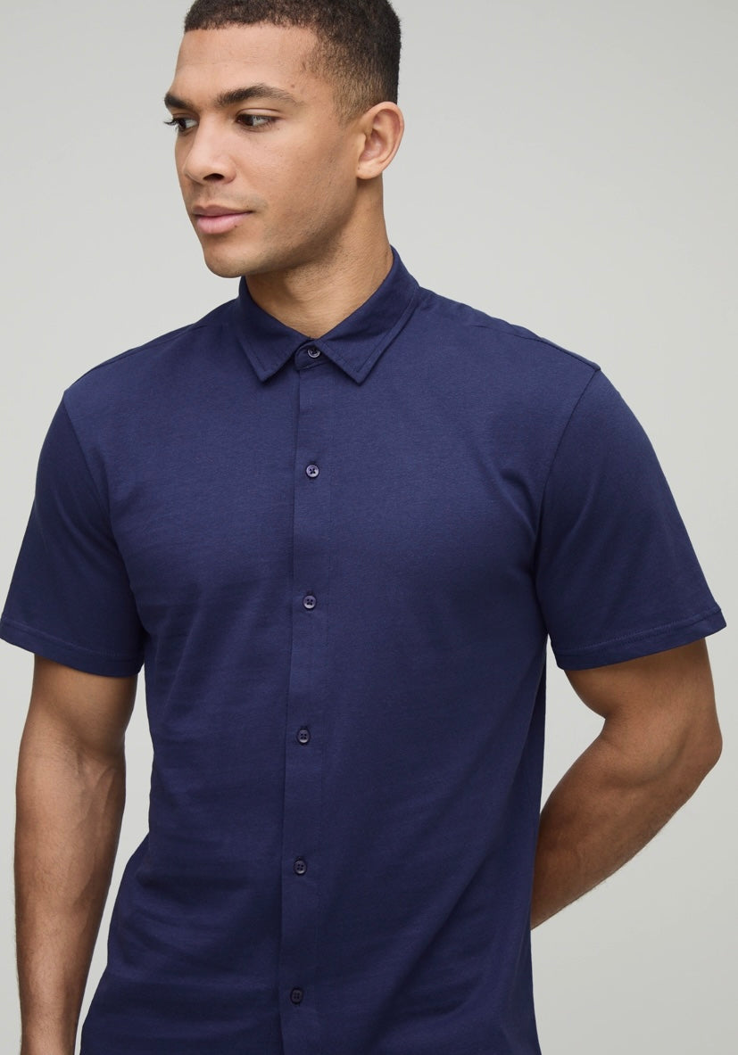 CHEMISE SLIM EN JERSEY À MANCHES COURTES