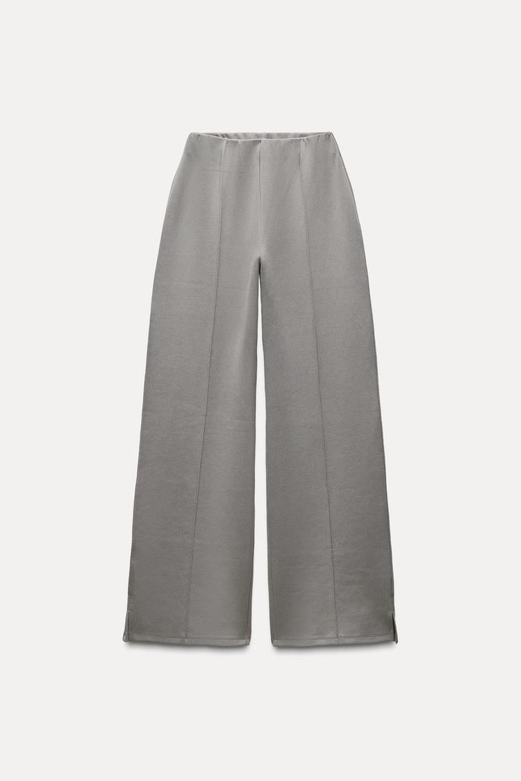 Pantalon interlock à ouverture - Gris