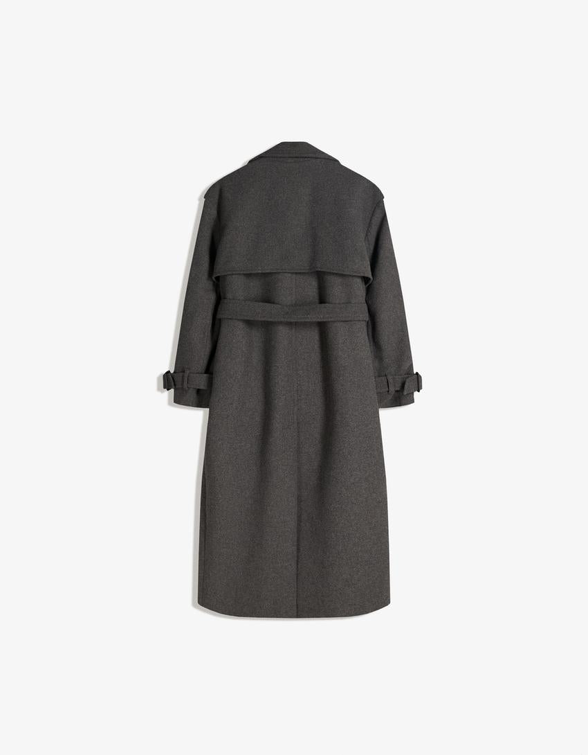 TRENCH COAT OVERSIZE EN LAINE