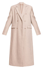 MANTEAU OVERSIZE STRUCTURÉ GRIS CHAMPIGNON À DOUBLE BOUTONNIÈRE