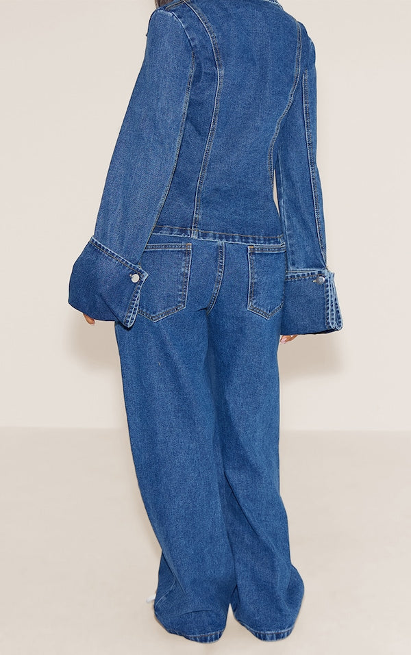 PETITE JEAN DROIT À TAILLE MI-HAUTE