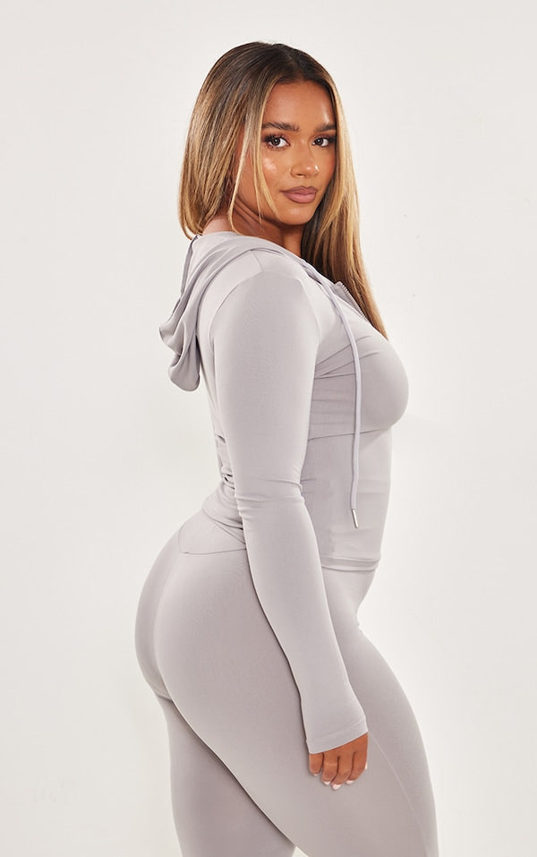 SHAPE HOODIE SCULPT GRIS À ZIP