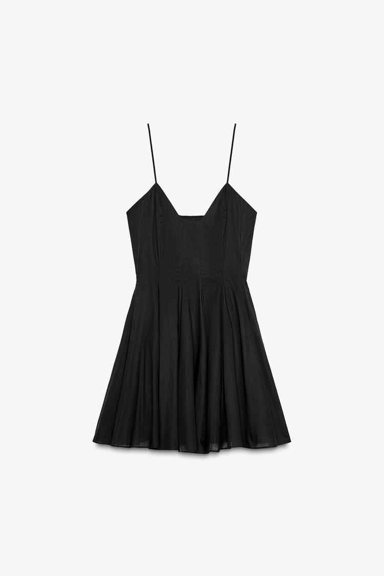 Robe courte en popeline zw collection - Noir