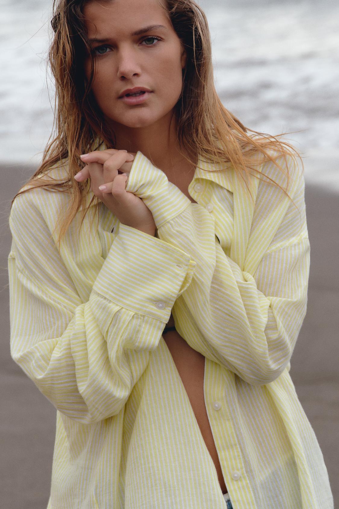 CHEMISE OVERSIZE GAZE RAYURES