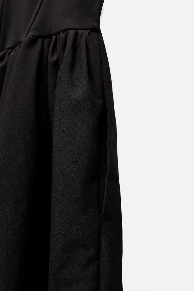 Robe style corset a plis - Noir