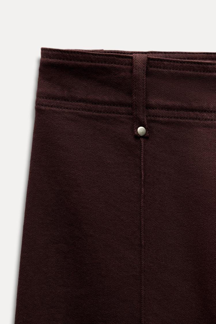 Jean coupe droite large et taille haute - Bordeaux