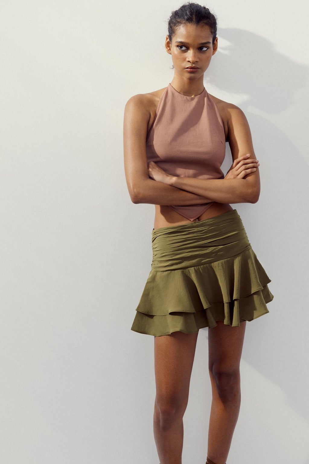 JUPE-CULOTTE À VOLANTS