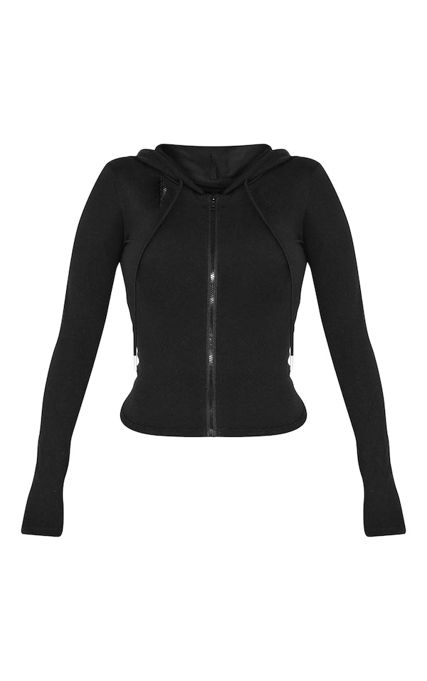 SHAPE HOODIE SCULPT NOIR À ZIP