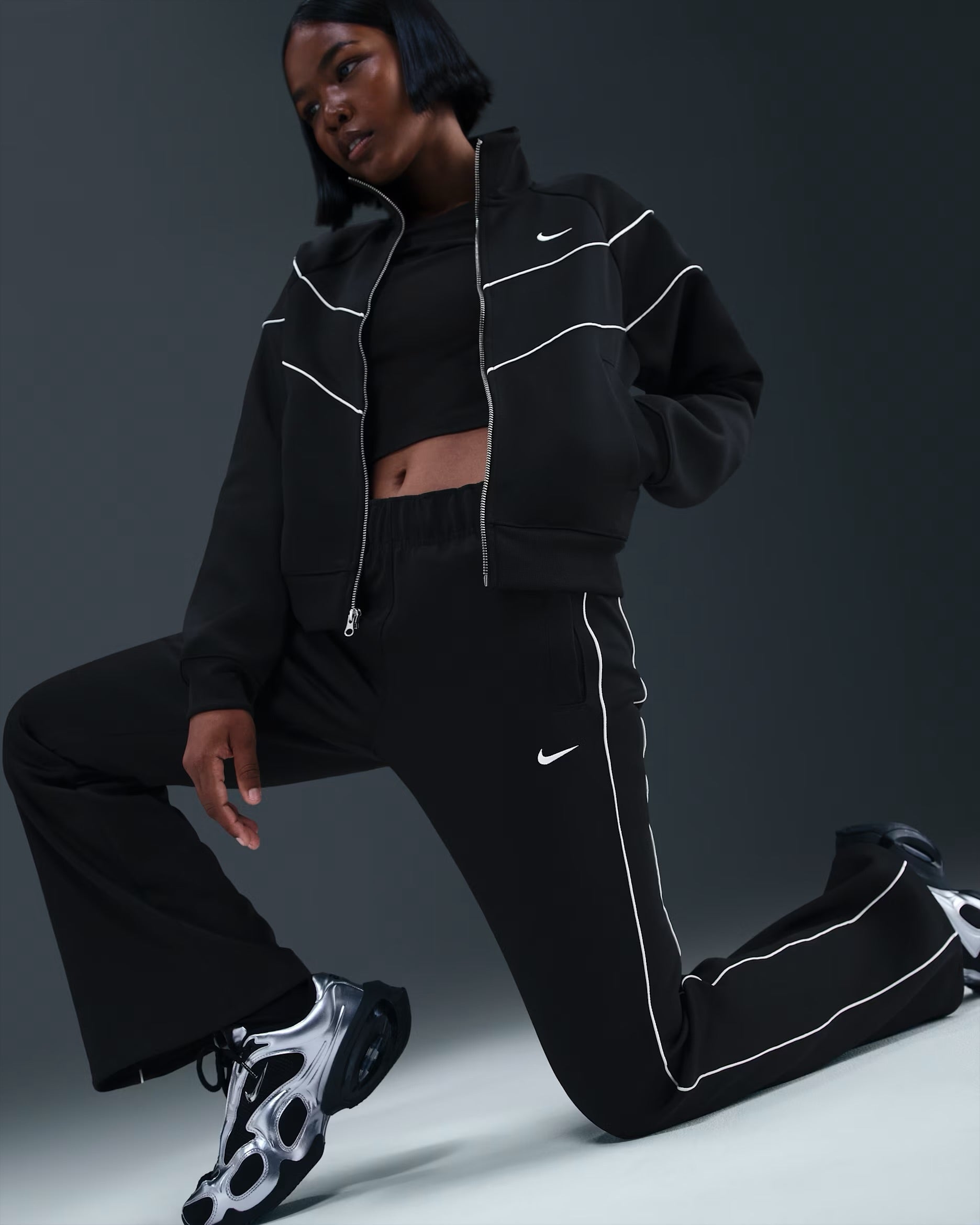 Pantalon En Maille Coupe Slim à Taille Mi-Haute