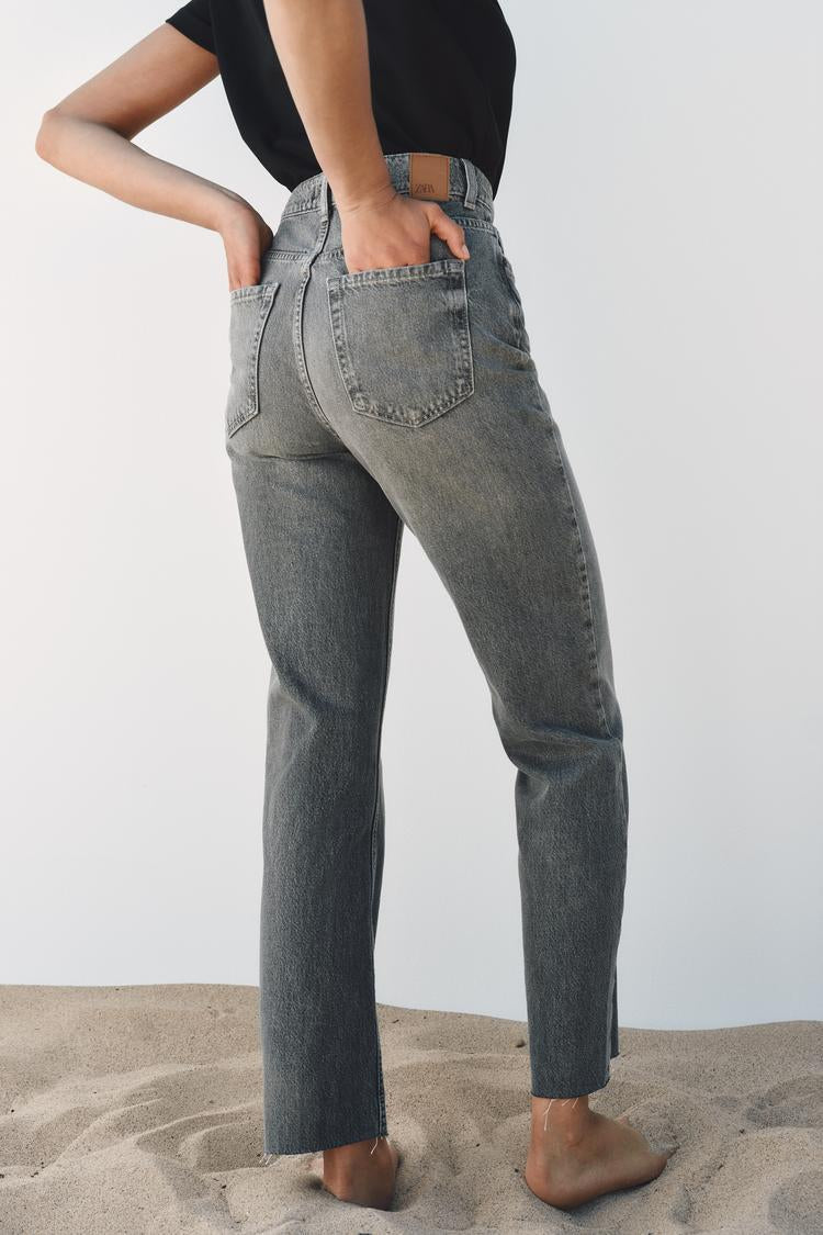 Jean z1975 droit à taille haute - Gris