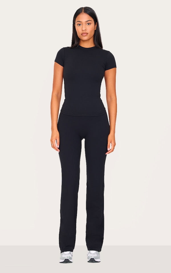 TALL PANTALON FLARE SCULPT NOIR À DÉTAIL CONTOURS