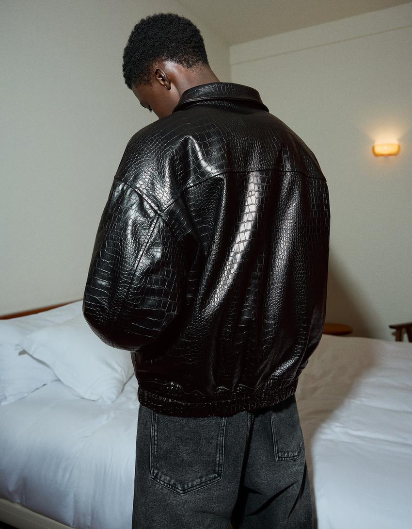 BLOUSON SIMILICUIR IMPRIMÉ ANIMAL