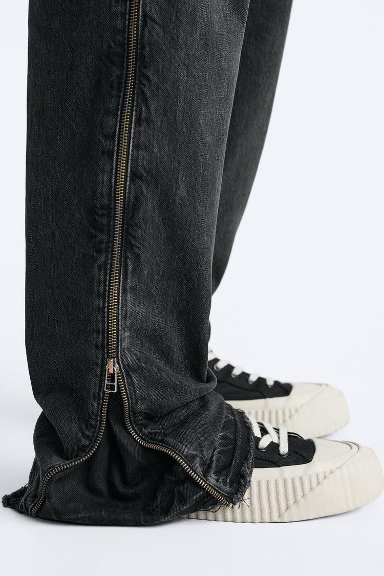 Jean flare fit zippé - Noir