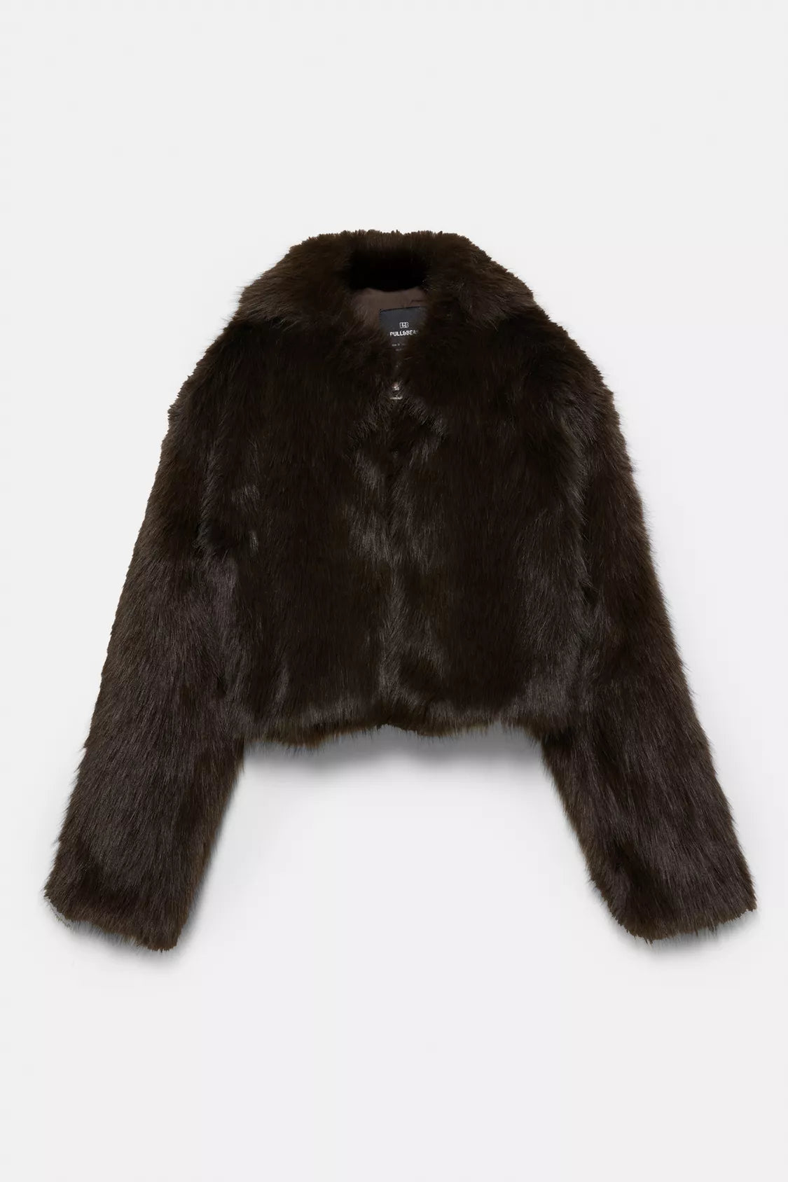 MANTEAU COURT EN FAUSSE FOURRURE À FERMETURE ÉCLAIR