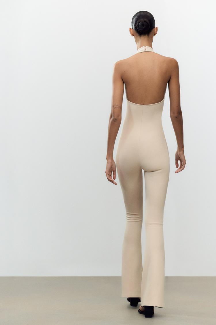 COMBINAISON LONGUE À ENCOLURE AMÉRICAINE EN MAILLE SURJET