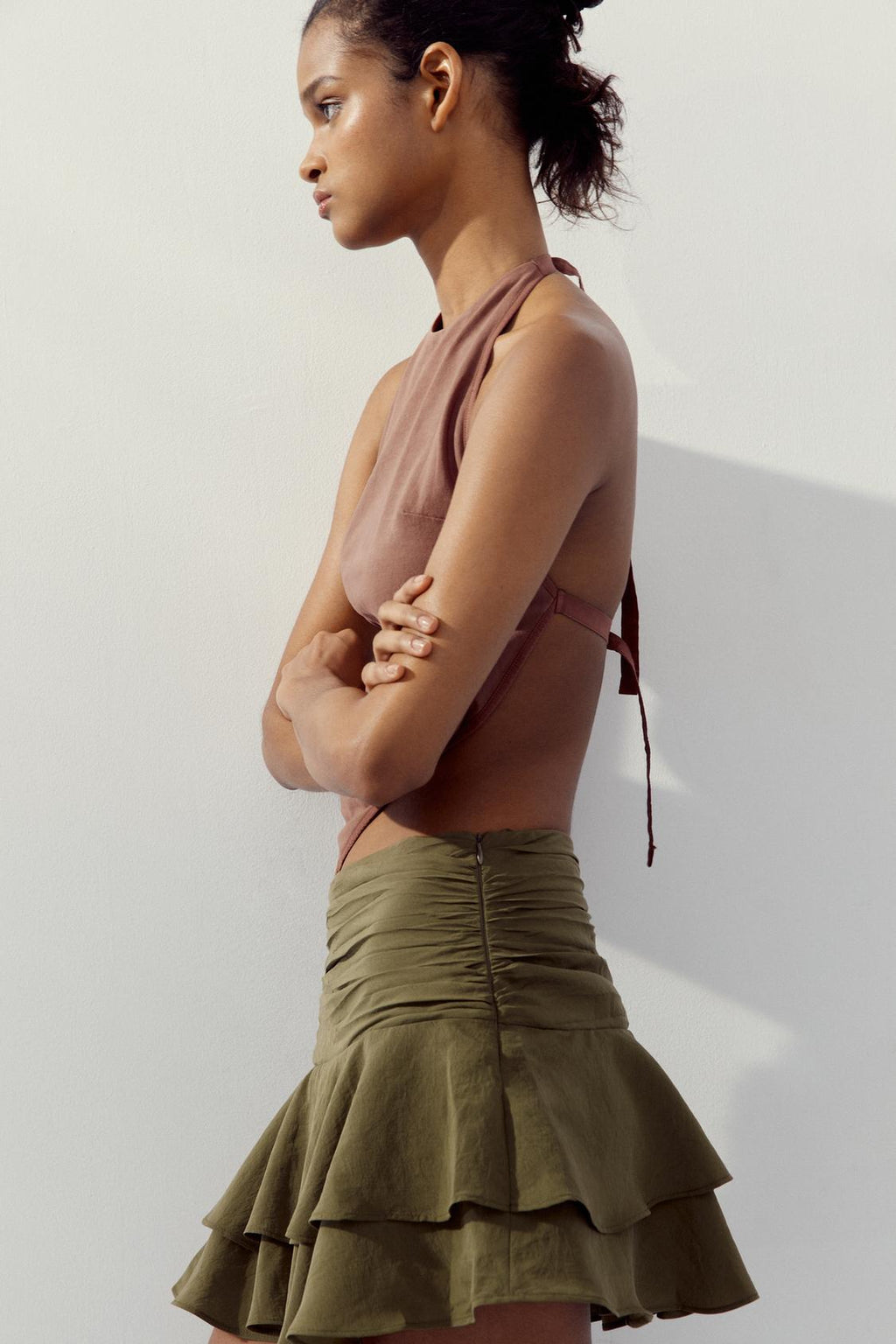 JUPE-CULOTTE À VOLANTS