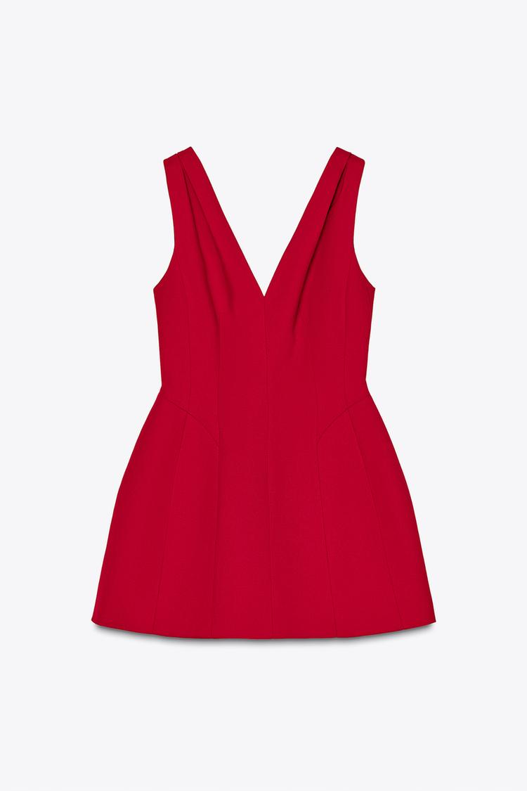 Robe courte à volume zw collection - Rouge