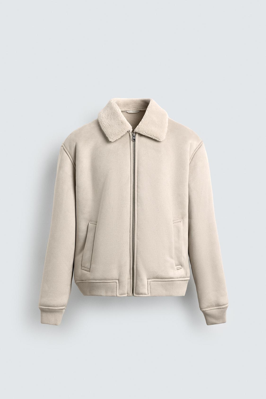 VESTE EFFET DAIM COMBINÉ