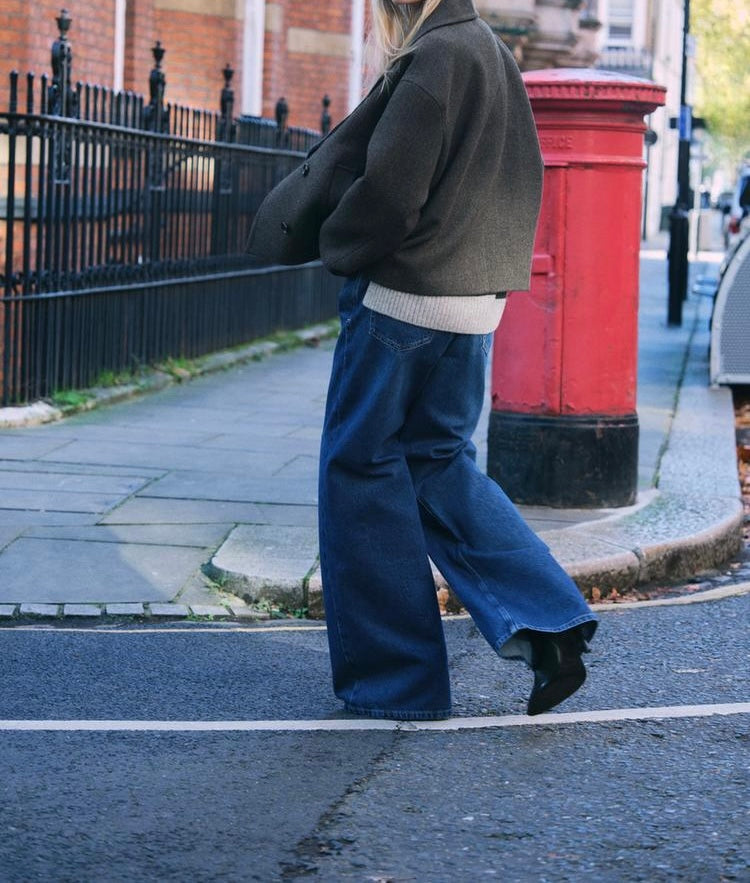 Jean z1975 à coupe large et taille haute - Bleu nuit