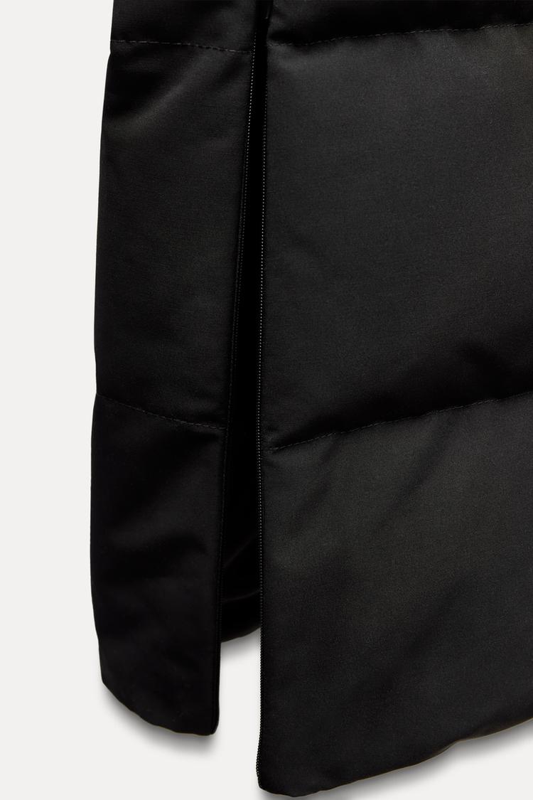 Doudoune longue verte à capuche imperméable  et coupe vent - Noir