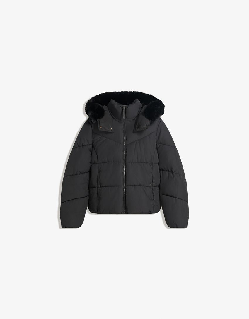 BLOUSON PUFFY DÉPERLANT CAPUCHE FOURRURE