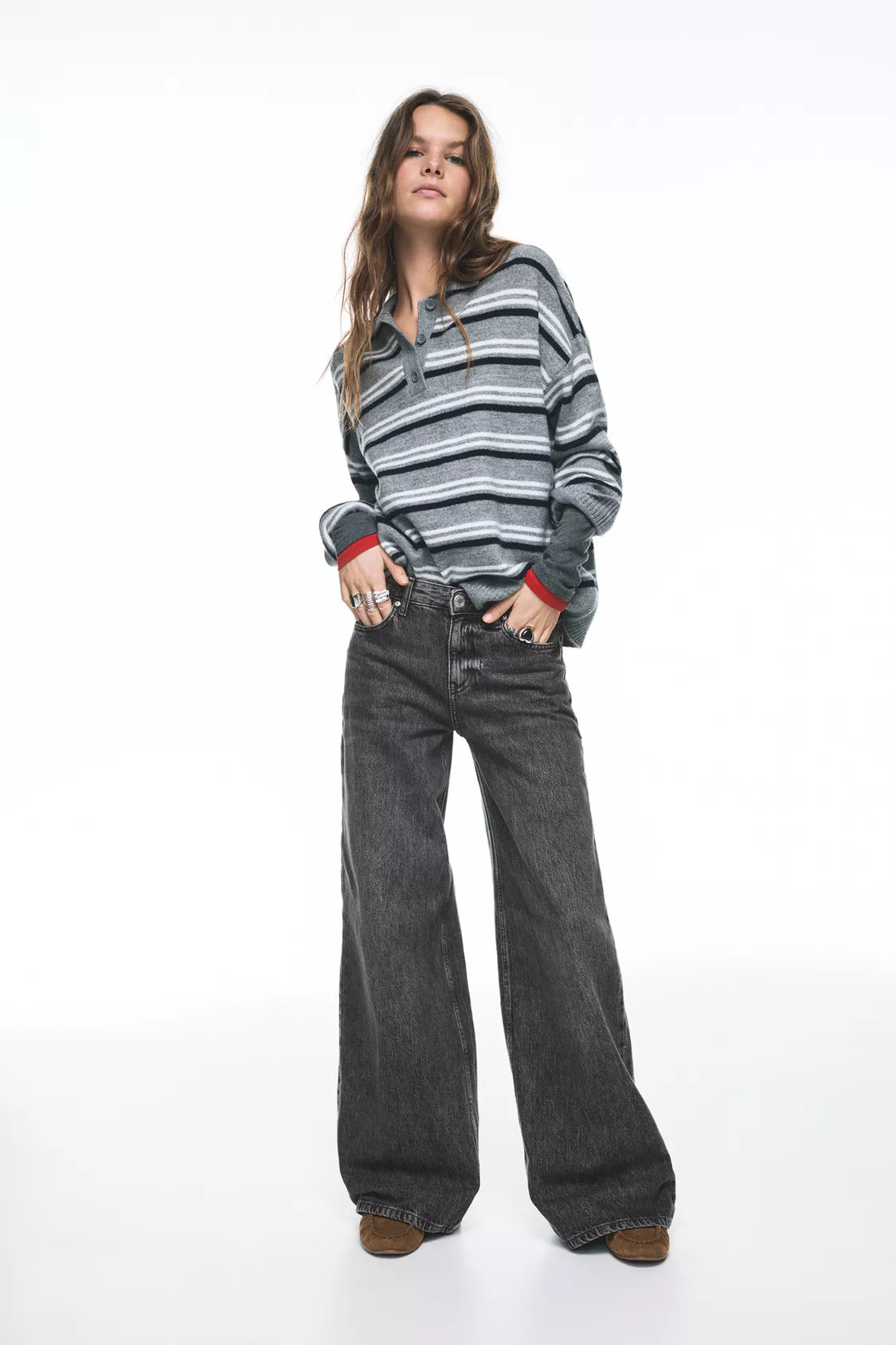 JEANS WIDE LEG TAILLE BASSE