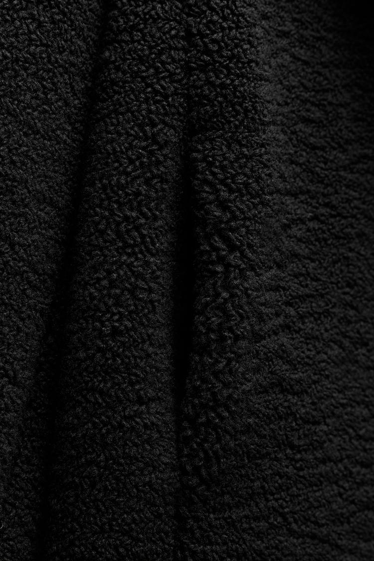 Manteau long effet mouton - Noir