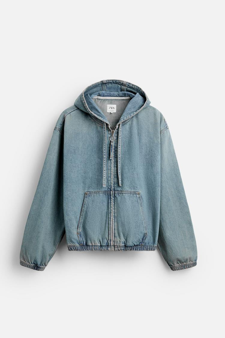 Sweat en jean à capuche