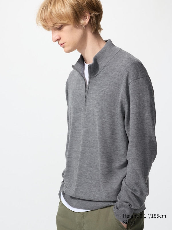 PULL 100% LAINE MÉRINOS (COL ZIPPÉ)