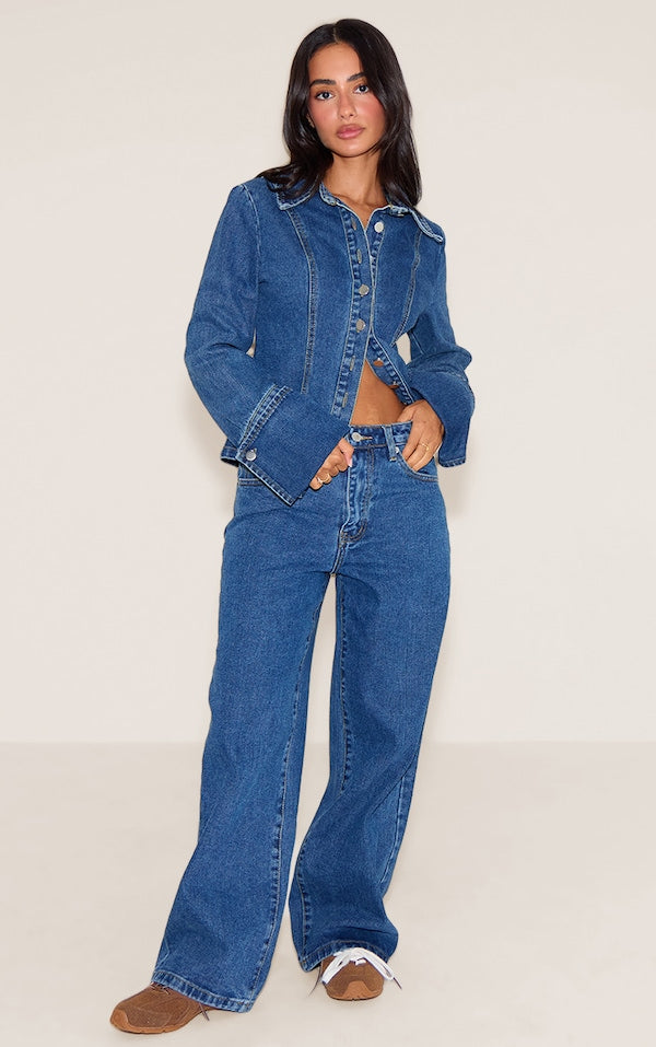 PETITE JEAN DROIT À TAILLE MI-HAUTE