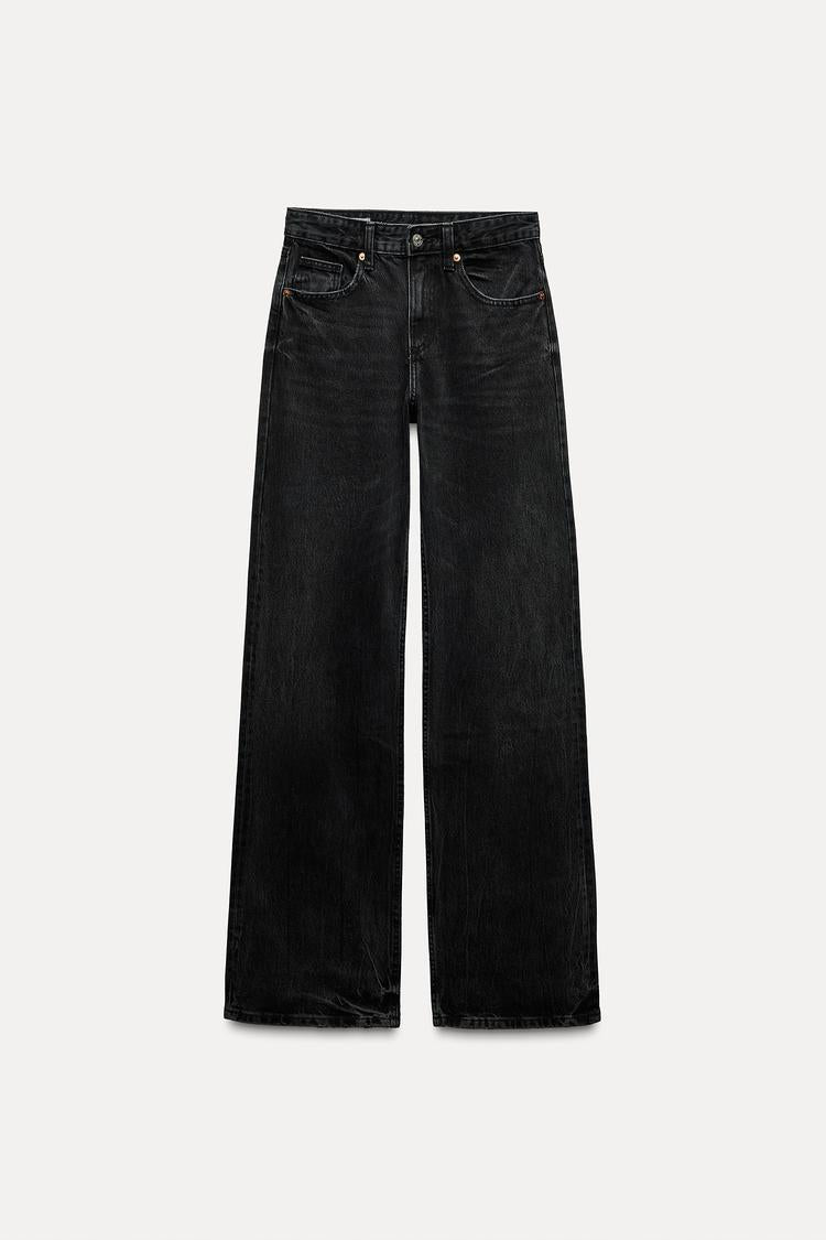Jean trf wide leg taille normale - Noir